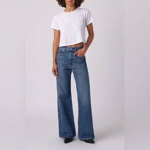 AMO Blue High-Rise Wide Leg Jeans
